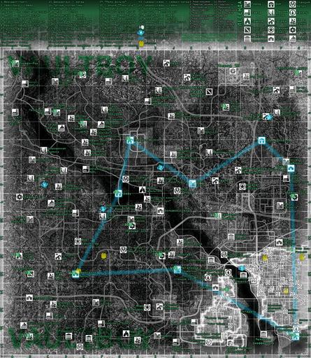 Fallout 3 - карта пустоши(полностью обозначена)